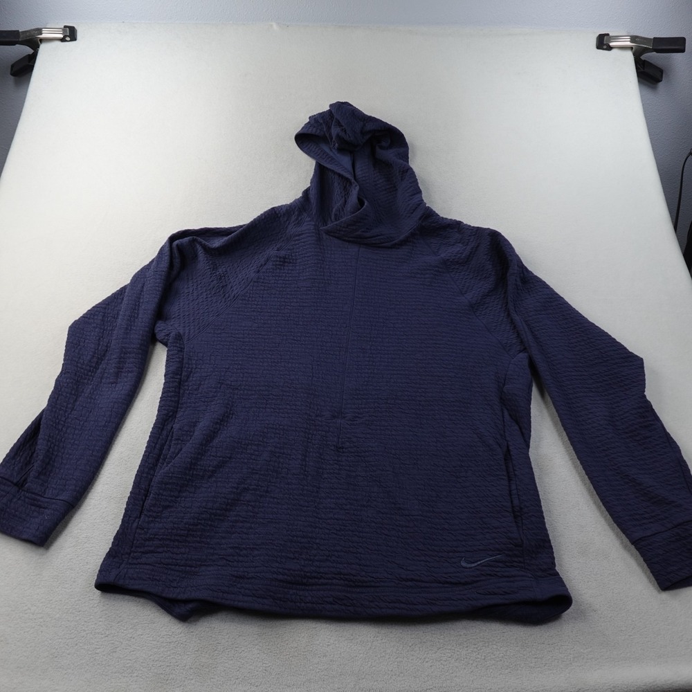 Nike Yoga Nomad Dri-FIT Hoodie Mens XL Thunder Blue DV9875 Textured Pullover